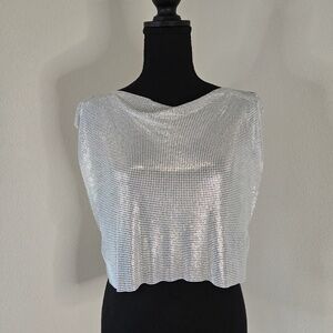 Silver Metallic Top #sold